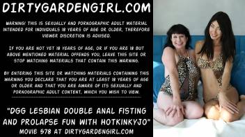 Dirtygardengirl lesbian double anal fisting and prolapse fun with Hotkinkyjo